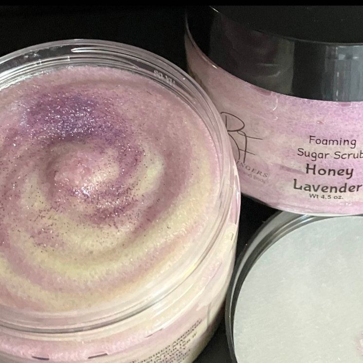 Honey Lavender Handmade Foaming Sugar Scrub