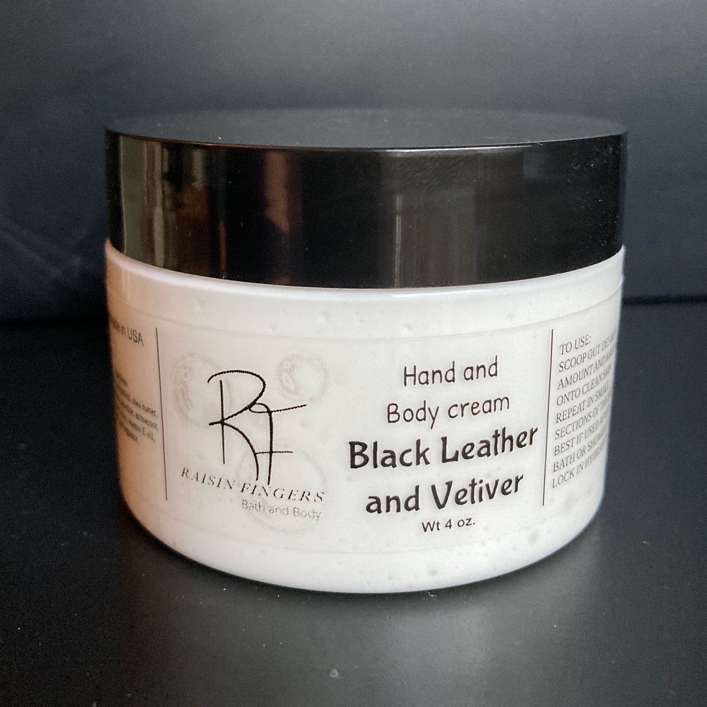 Black Leather and Vetiver Hand and Body Cream